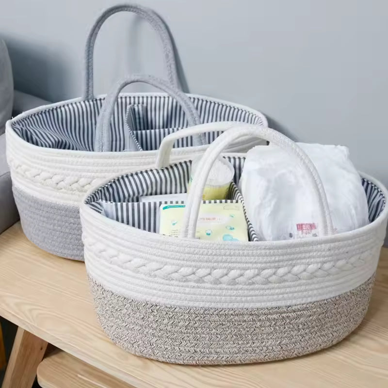 Panier à Couches Tressé – Organisation Élégante pour les Essentiels de Bébé