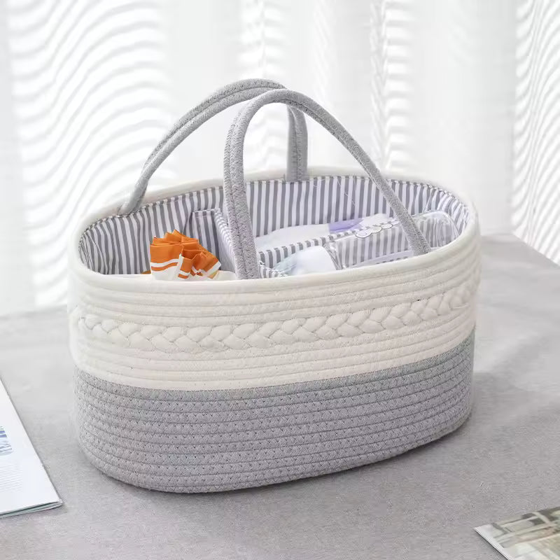 Panier à Couches Tressé – Organisation Élégante pour les Essentiels de Bébé
