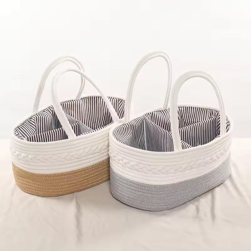 Panier à Couches Tressé – Organisation Élégante pour les Essentiels de Bébé