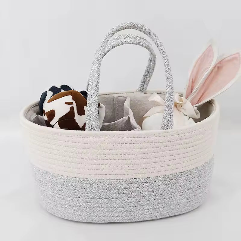 Panier à Couches Tressé – Organisation Élégante pour les Essentiels de Bébé