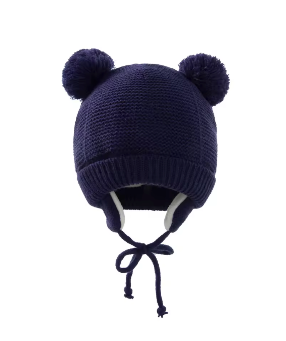 Bonnet Bébé Tricoté à Pompons – Chaleur & Douceur pour l’Hiver